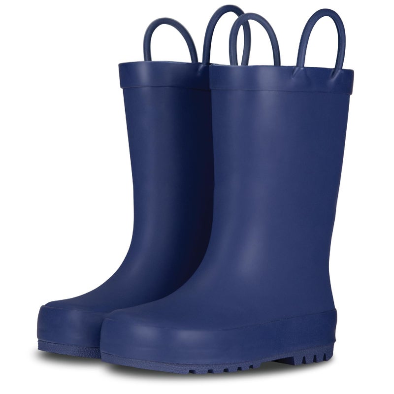 LONECONE Rain Boots with Easy-On Handles in Matte Colors for Boys and Girls, Play-Proof Flexible Rubber, Durable Non-Slip Treads, Kid-Friendly for Hours of Joy - Ribbon Blue, 13 Little Kid - Image 1